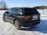 Пороги овальные с накладкой 120х60 мм Infiniti JX 35 2013